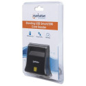 Manhattan USB-A Smart/SIM Card Reader, 480 Mbps (USB 2.0), Desktop Standing, Friction Type compatibl