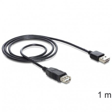 DeLOCK EASY-USB 2.0-A - USB 2.0-A, 1m USB cable USB A Black