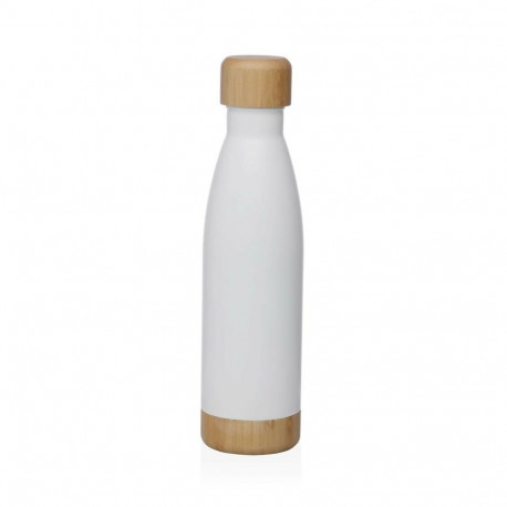 Water bottle Versa White Steel 500 ml 7 x 27 x 7 cm
