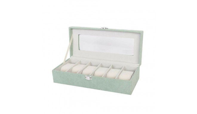 Box for watches Versa Green Polyester 13,5 x 9 x 30,5 cm