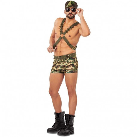 Costume for Adults My Other Me Camouflage Soldier S XL