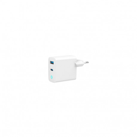 Charger Gembird USB Type-C + USB Type-A 45W LED White