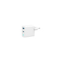 laadija Gembird USB Type-C + USB Type-A 45W LED valge