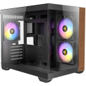 Antec CX600M puidust PC korpus, mini-tower, micro-ATX, karastatud klaas - must, puit