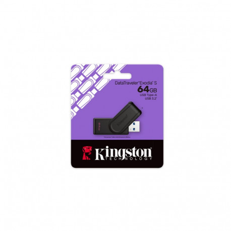 Kingston USB mälupulk DataTraveler Exodia S 64 GB USB 3.2 Gen 1 must