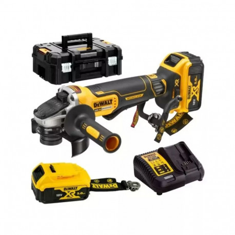 DEWALT nurklihvmasin 18V DCG406P2LRT 125mm BL ON teraga 2x5.0Ah TSTAK rihmaga valmis