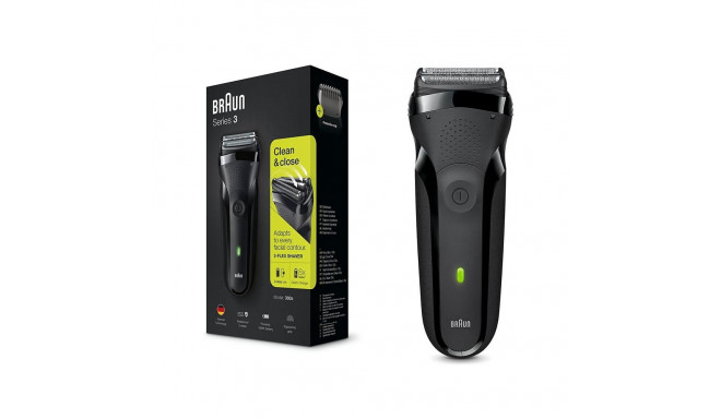 Braun Series 3 300s fooliumhabeajam trimmer must, punane