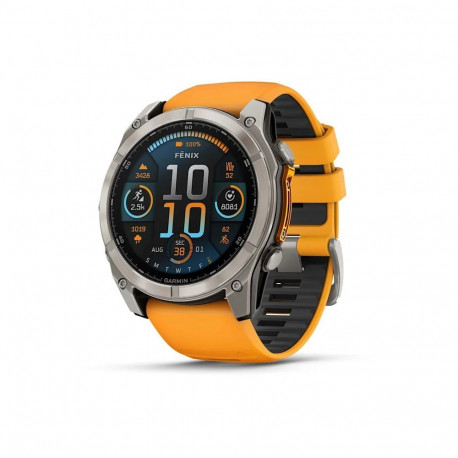 Garmin Fenix 8 3,56 cm (1,4") AMOLED 51 mm digitaalne 454 x 454 pikslit puutetundlik titaan Wi-Fi GP