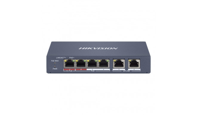 Hikvision võrgulüliti DS-3E1106HP-EI hallatav Fast Ethernet (10/100) PoE, hall