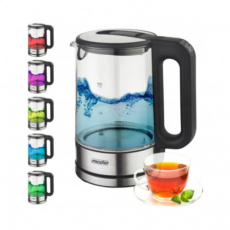 Mesko Kettle MS 1301b Electric  1850 W  1.7 L  Glass/Stainless steel  360 degrees  rotational base  