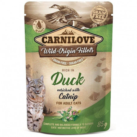 Cat Food - CARNILOVE Wet Duck & Catnip Pouch 85 g