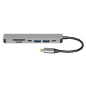 USB Hub - iBox IUH3SL4K 5000 Mbit/s USB Type-C, USB Type-A, HDMI, Silver