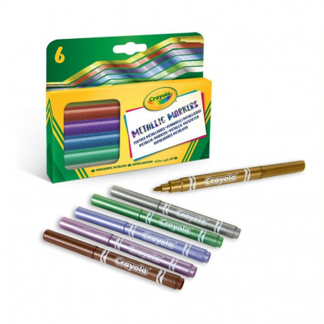 CRAYOLA Metallikvärvi markerid, 6 tk