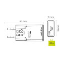 Toalaadija adapter USB-C juhtmele 30W GaN, valge, õhuke, PD kiirlaadimine, Mobile Origin