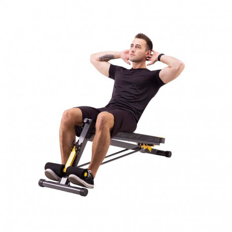 HMS Fitness treeningpink LSR8311 sirge reguleeritava istmega kodune, must, kollane