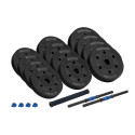 REBEL ACTIVE reguleeritavad bituumenist hantlid ühendusega 2x10 kg