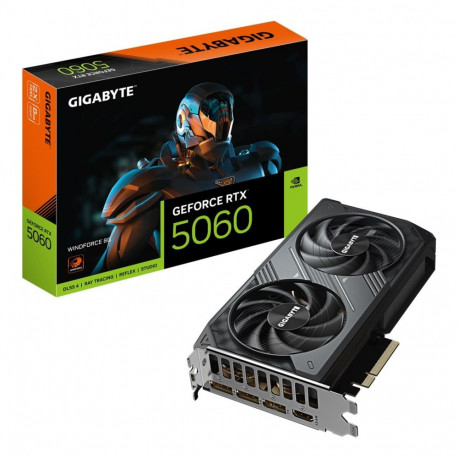 GIGABYTE GeForce RTX 5060 WINDFORCE 8G Graphics Card - 8GB GDDR7, 128bit, PCI-E 5.0, 2497 MHz Core C