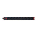 Techly Power Strip 9 Places for 19" Rack with Schuko Plug Switch 1U