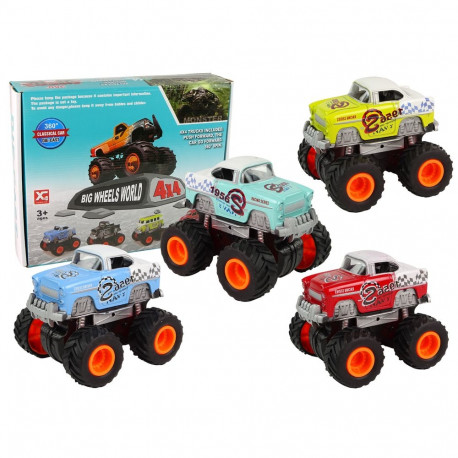 Auto 4x4 Klasyczny Model Na Dużych Kołach 4 Kolory
