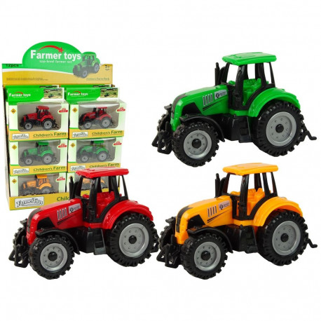 Traktor Farma suurte ratastega, 3 värvi