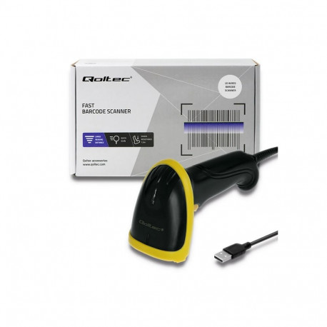 Barcode Reader - Qoltec 1d/2d Usb, Black