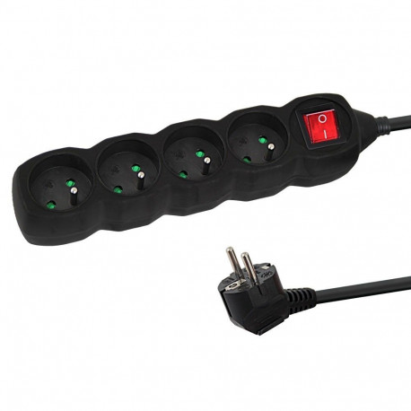 Power Extension Cord - Esperanza ELK212K 4 AC Outlets 1.5m Indoor Black