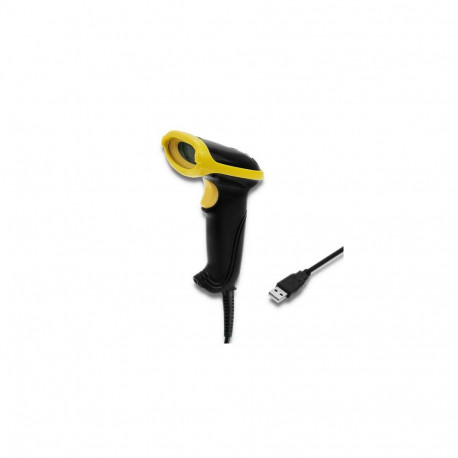 Qoltec 50867 barcode reader Handheld bar code reader 1D/2D Laser Black, Yellow