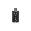 Manhattan USB-A Sound Adapter, USB-A to 3.5mm Mic-in and Audio-Out ports, 480 Mbps (USB 2.0), 7.1-Ch