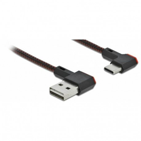 DeLOCK EASY-USB 2.0 Cable Type-A male to USB Type-C™ male angled left / right 0.2 m black