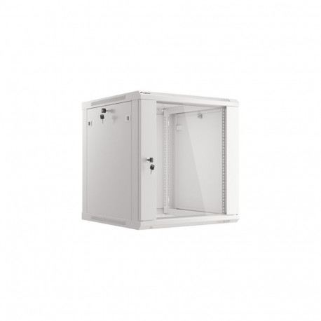 RACK CABINET 19" WALL-MOUNT 12U/600X600 (FLAT PACK) WITH GLASS DOOR GREY LANBERG V2