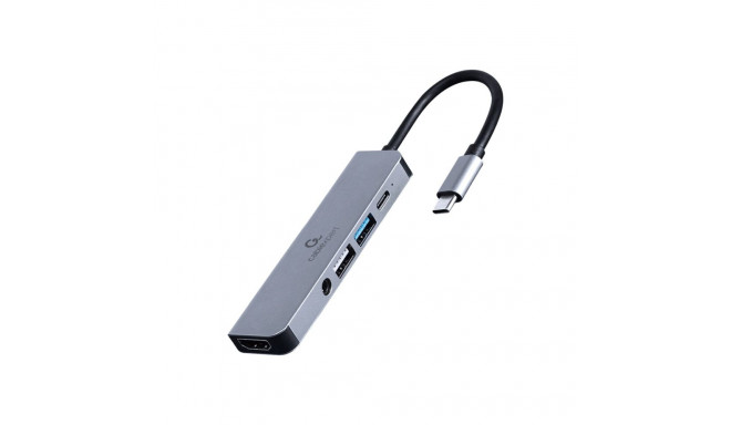 Docking station Gembird USB Type-C 5-in-1 Gray