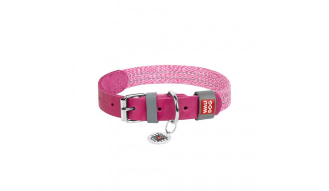 Classic Dog collar with QR code Waudog size M pink