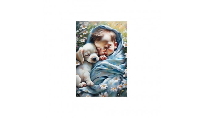Diamond Mosaic - Baby and Puppy