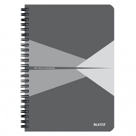 Kaustik A5 ruut, Leitz Office, 90 lehte, PP kaaned, spiraalköide, hall