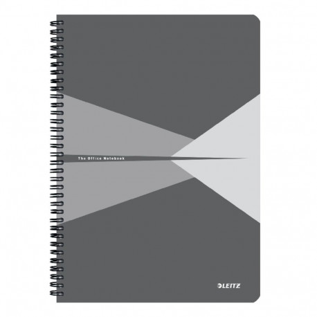 Kaustik A4 ruut, Leitz Office, 90 lehte, PP kaaned, spiraalköide, hall
