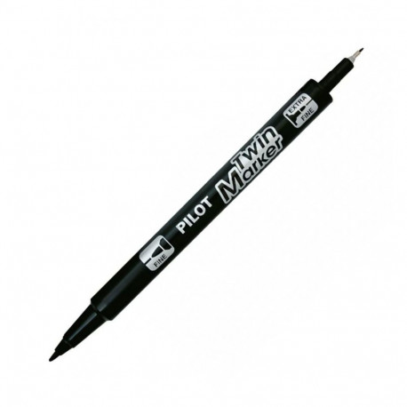 Marker Pilot Twin EF/F must 2 otsaga joon 0,4 ja 0,5mm, Be Green 76,1%