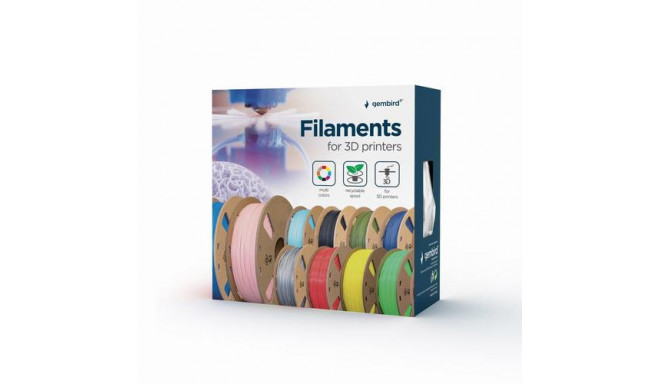 Gembird 3DP-PLA-FL-01-BK 3D printing material Polylactic acid (PLA) Black 1.32 kg