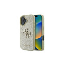Guess Fixed Glitter Big 4G Case for iPhone 16 Plus - Gold