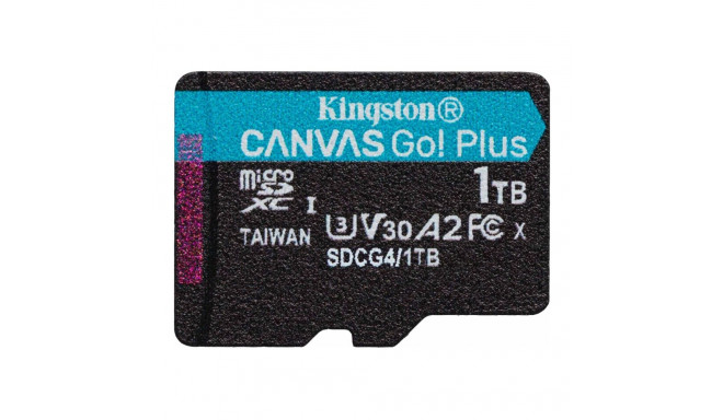 KINGSTON 1TB microSDXC Canvas Go Plus Gen4 200R A2 U3 Single Pack w/o ADP