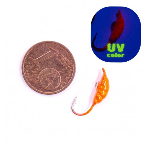 Ice Fishing Jig Spider Maggot 4mm 0.80g 136 with stone