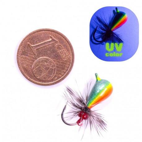 Ice Fishing Jig Spider Drop with fly 5mm 2.0g 57