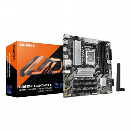GIGABYTE B860M DS3H WIFI6E Motherboard - Intel Core Ultra Series CPUs, 5+1+2+1 Phases VRM, up to 906