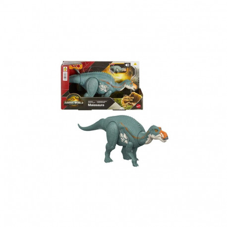 Jurassic World Rebirth Wild Roar Maiasaura Dinosaur Toy, Tail Controlled Attack Chomp & Sound
