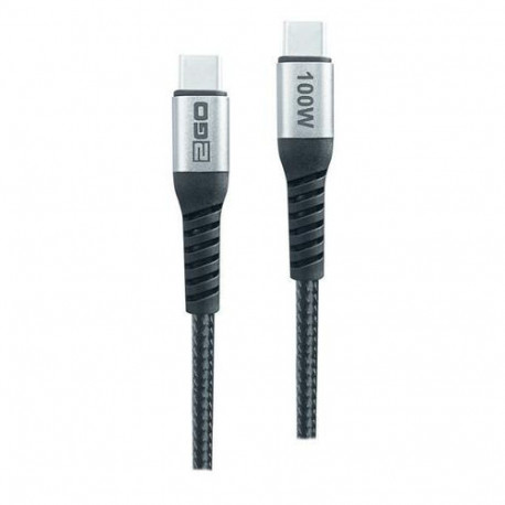 2GO 797511 USB cable USB 2.0 2 m USB C 0.48 Gbit/s 100 W Black, Silver