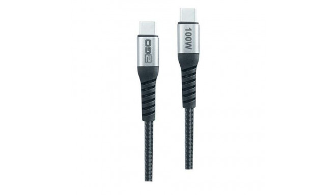 2GO 797511 USB cable USB 2.0 2 m USB C 0.48 Gbit/s 100 W Black, Silver