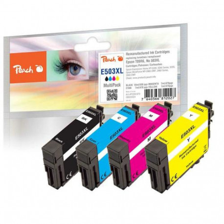 Peach PI200-970 ink cartridge 4 pc(s) Compatible High (XL) Yield Black, Cyan, Magenta, Yellow