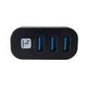 Techly IUSB3-HUB3-ROTB interface hub USB 3.2 Gen 1 (3.1 Gen 1) Type-A 5000 Mbit/s Black