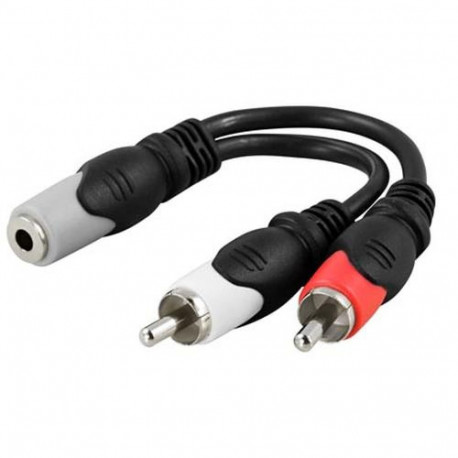 Deltaco AA-6A audio cable 0.1 m 3.5mm RCA Black