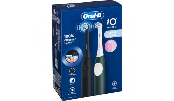 Braun Oral-B iO Series 2 +1 Two electric toothbrushes Black  Green