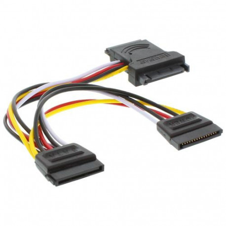 InLine Internal SATA Power Cable SATA male / female to 2x SATA m 0.15m
